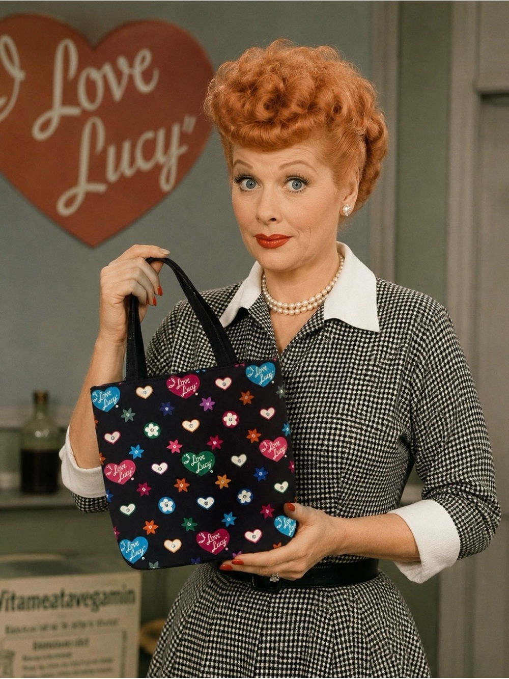 I Love Lucy Rhinestone Studded Purse